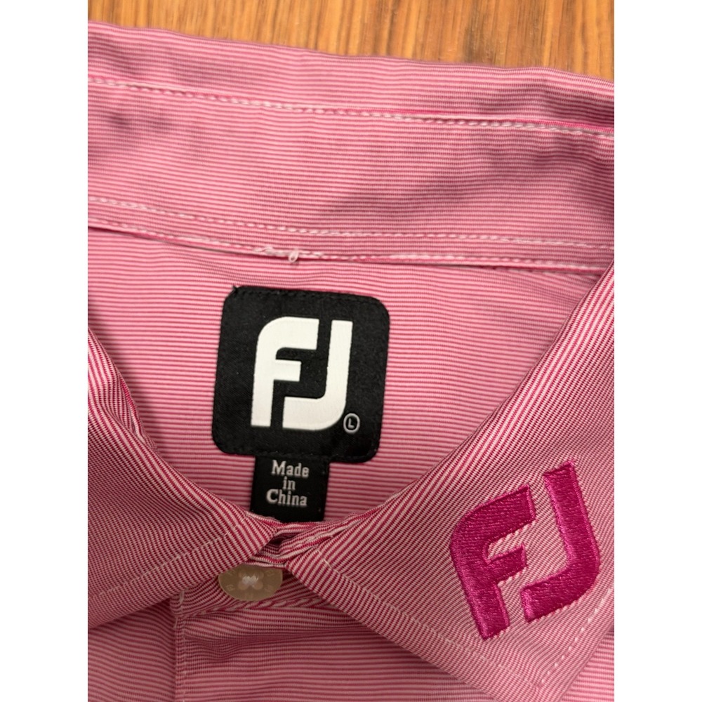 FootJoy Polo Mens Large Performance Golf Stretch Pink Embroidered Logo - Picture 2 of 12